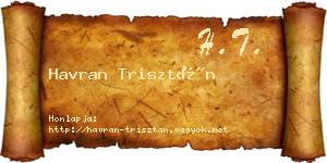 Havran Trisztán névjegykártya